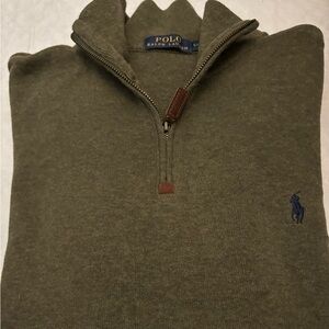Polo by Ralph Lauren Men’s Large 
1/4 Zip Pullover
Olive color